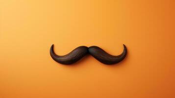 Closeup of a stylish handlebar mustache isolated on a gradient background photo