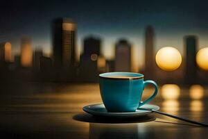 coffee, the city, the cityscape, the city, the cityscape, the city. AI-Generated photo