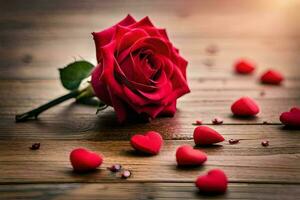 the rose is the symbol of love and romance, and the red color is the color of love. AI-Generated photo