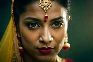 a beautiful indian bride in traditional attire. AI-Generated photo