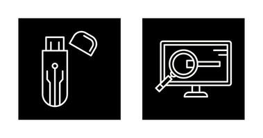 Usb and Search Icon vector