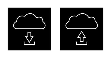 download from cloud upload to cloud  Icon vector
