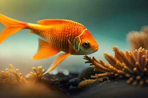 goldfish in the aquarium. AI-Generated photo