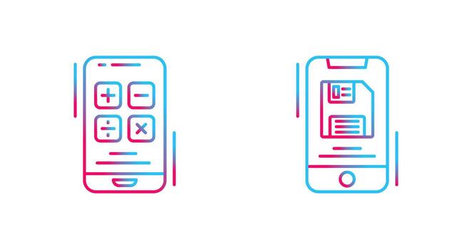 Calculator and Backup file Icon vector
