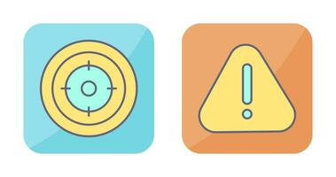 Target and Warning Icon vector