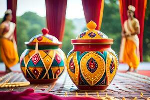 indian wedding decor ideas for the bride and groom. AI-Generated photo