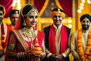 indio Boda en Delhi. generado por ai foto