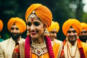 indio Boda en Delhi. generado por ai foto