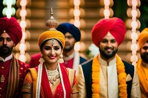 indio Boda en Delhi. generado por ai foto