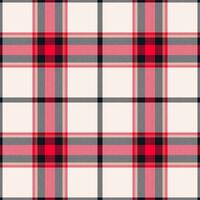 Plaid seamless pattern in red. Check fabric texture. Vector textile print.
