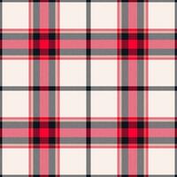 Plaid seamless pattern in red. Check fabric texture. Vector textile print.