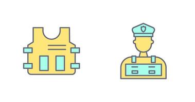 Police Vest and Police Man Icon vector