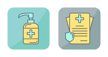 Sanitizer and Receipt Icon vector