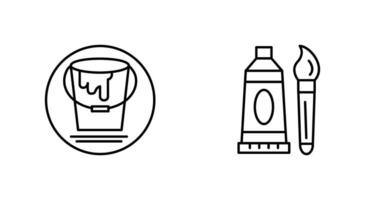 paint bucket and oil paint Icon vector