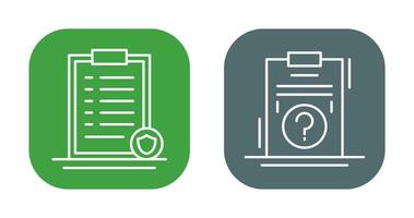 List Protection and Question Icon vector