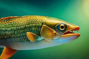 a fish with big eyes and a big mouth. AI-Generated photo