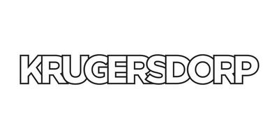 krugersdorp en el sur África emblema. el diseño caracteristicas un geométrico estilo, vector ilustración con negrita tipografía en un moderno fuente. el gráfico eslogan letras.