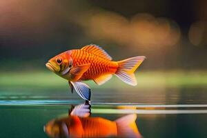 goldfish, fish, water, reflection, the sky, the water, the sky, the. AI-Generated photo