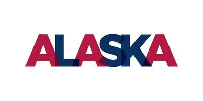 Alaska, Estados Unidos tipografía eslogan diseño. America logo con gráfico ciudad letras para impresión y web. vector