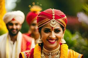 indio Boda en India. generado por ai foto