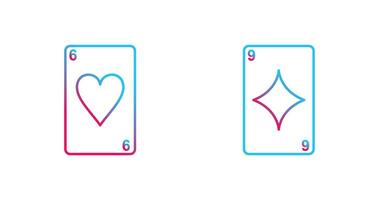 heart cards and diamonds card Icon vector