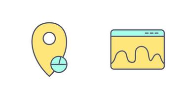 location statistics and webpage statistics  Icon vector