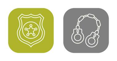 Police shield and Handcuff Icon vector