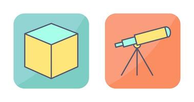 cubic design and telescope Icon vector