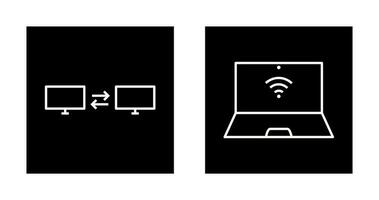 sharing system and connected laptop Icon vector