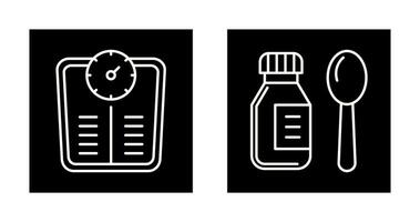 Weight Scale and Syrup Icon vector