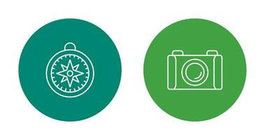 Compass and Camera Icon vector