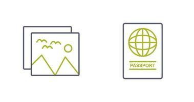 imágenes y pasaporte icono vector