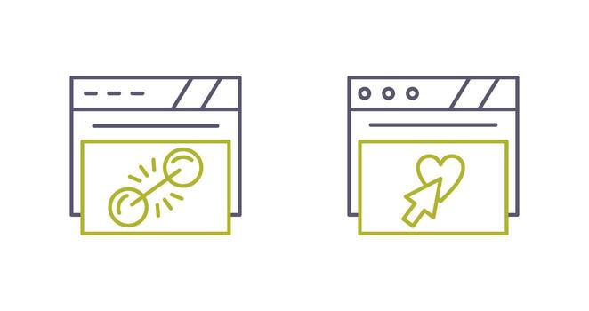 enlace y cursor icono vector