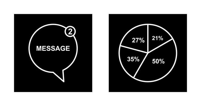 Message Bubbles and Pie Chart Icon vector