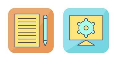 write feedback and computer settings Icon vector