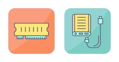 Ram and Power Bank Icon vector