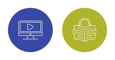 Video Lesson and Reading Icon vector