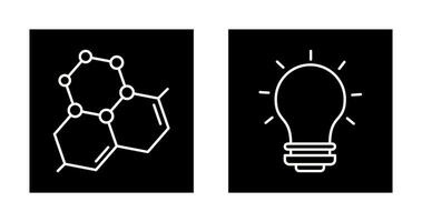 Molecule and Light Bulb Icon vector