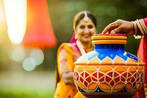 indio Boda tradiciones generado por ai foto