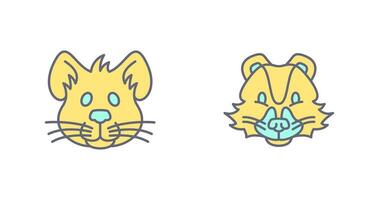 ratón y zorrillo icono vector