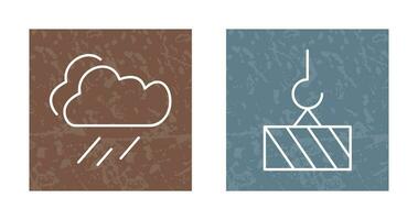 rain and heavy machinery  Icon vector