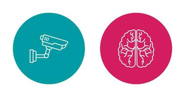 Security Camera and Brain Icon vector