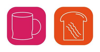 toast and coffee cup  Icon vector