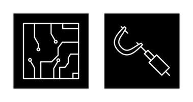 Electrical circuit and Micrometer Icon vector