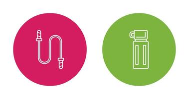 Jumping Rope and Thermos Icon vector