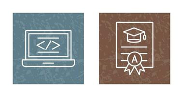 Coding and Report Card Icon vector