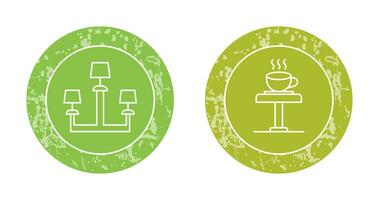 Lamp and Coffee Table Icon vector