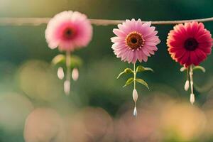 foto fondo de pantalla el cielo, flores, el sol, el flores, el sol, el flores. generado por ai