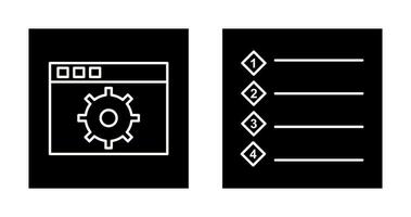 settings and numbered lists Icon vector