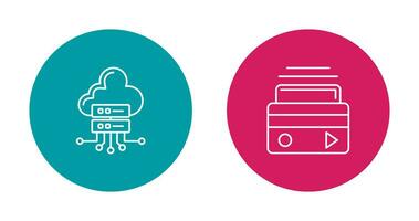 Server and Atm Card Icon vector